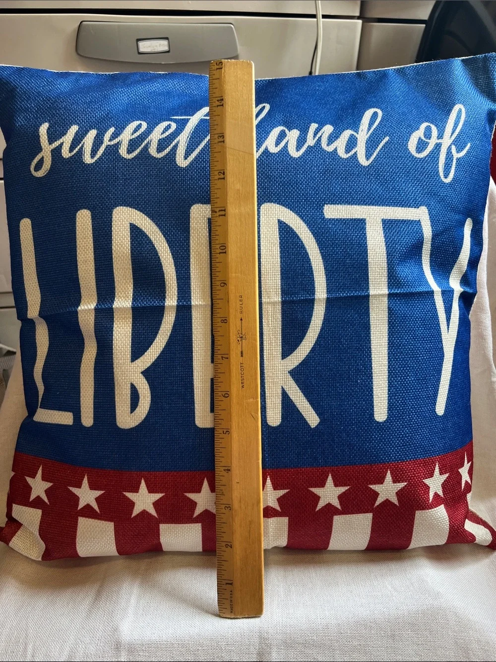 Sweet Land of Liberty Patriotic Throw Pillow - Blue, Red, White